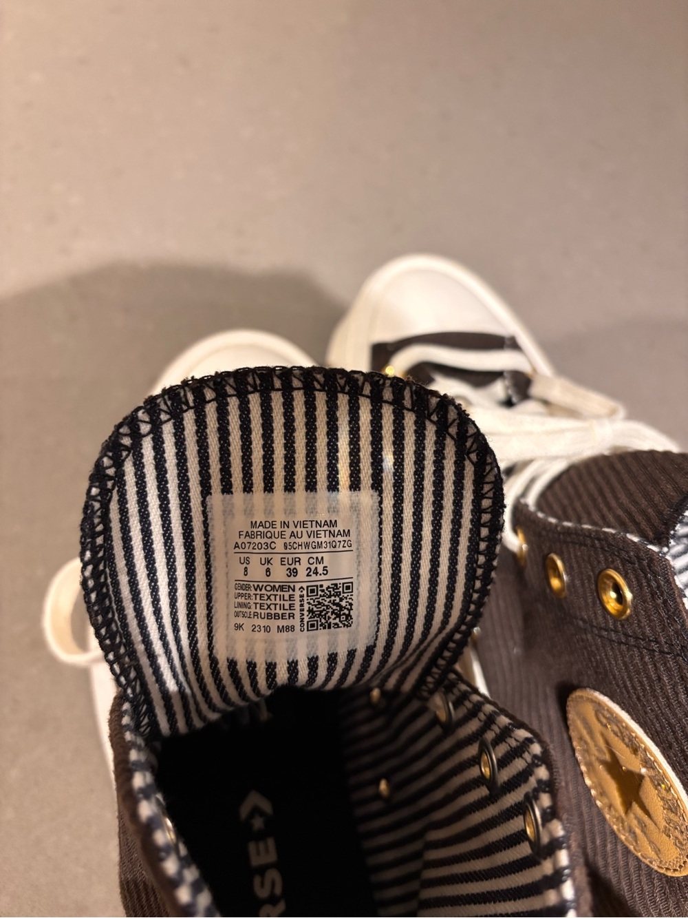 Converse Platform High-Top Sneakers in Brown and Cream - Picture 9 of 12